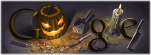 Google Happy Halloween! 2008 Doodle designed by Wes Craven